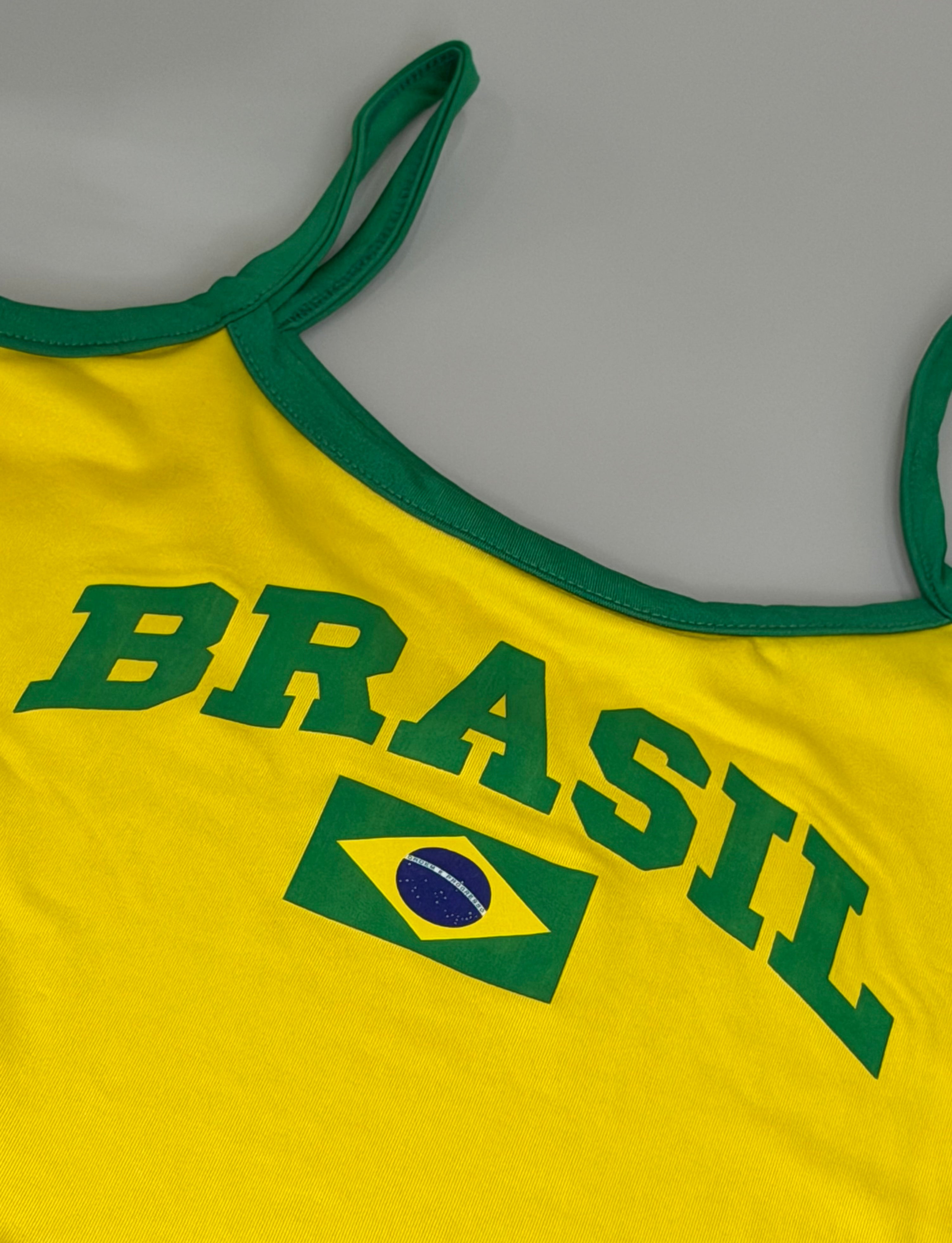 Blusa Alça Fina Classic Brasil - Amarela