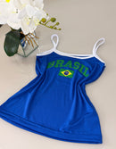 Blusa Alça Fina Classic Brasil - Azul