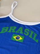 Blusa Alça Fina Classic Brasil - Azul