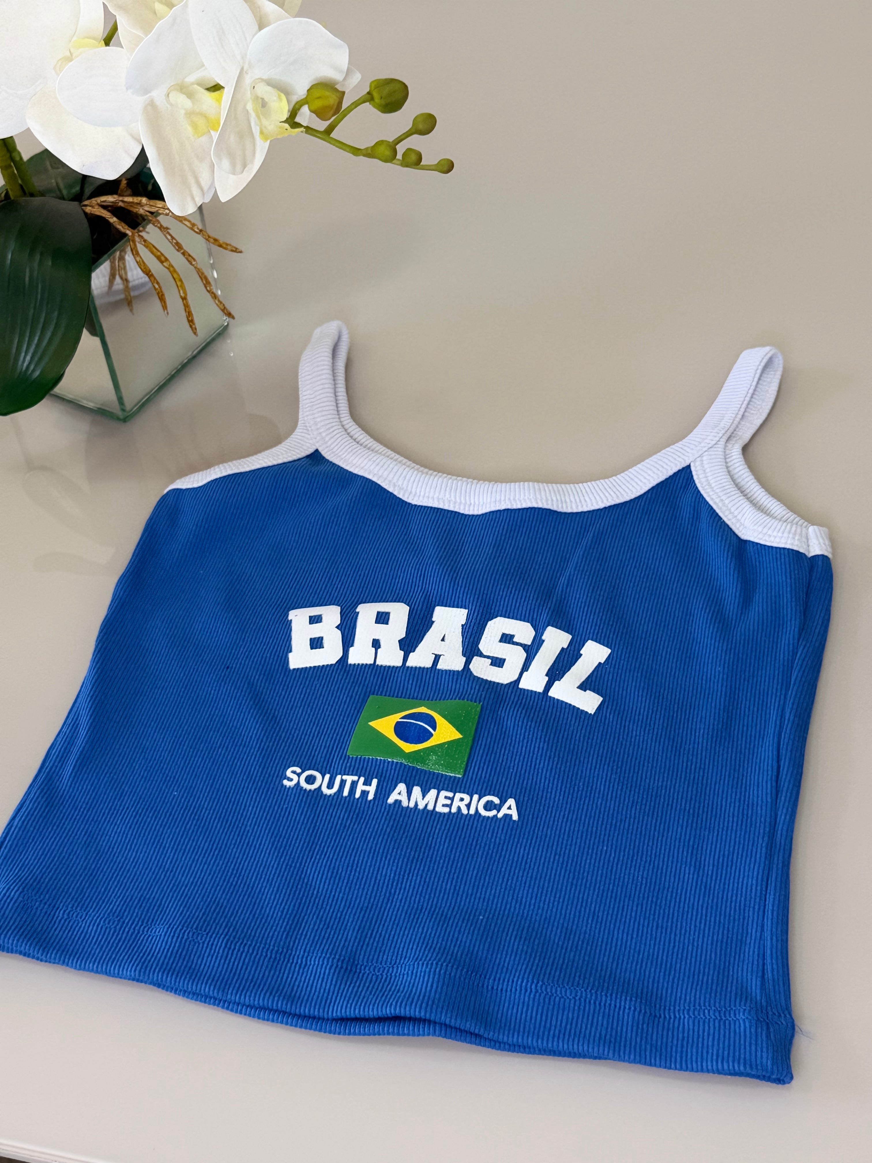 Cropped Brasil South America - Azul