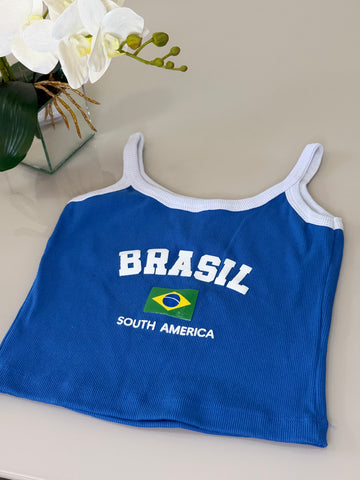 Cropped Brasil South America - Azul