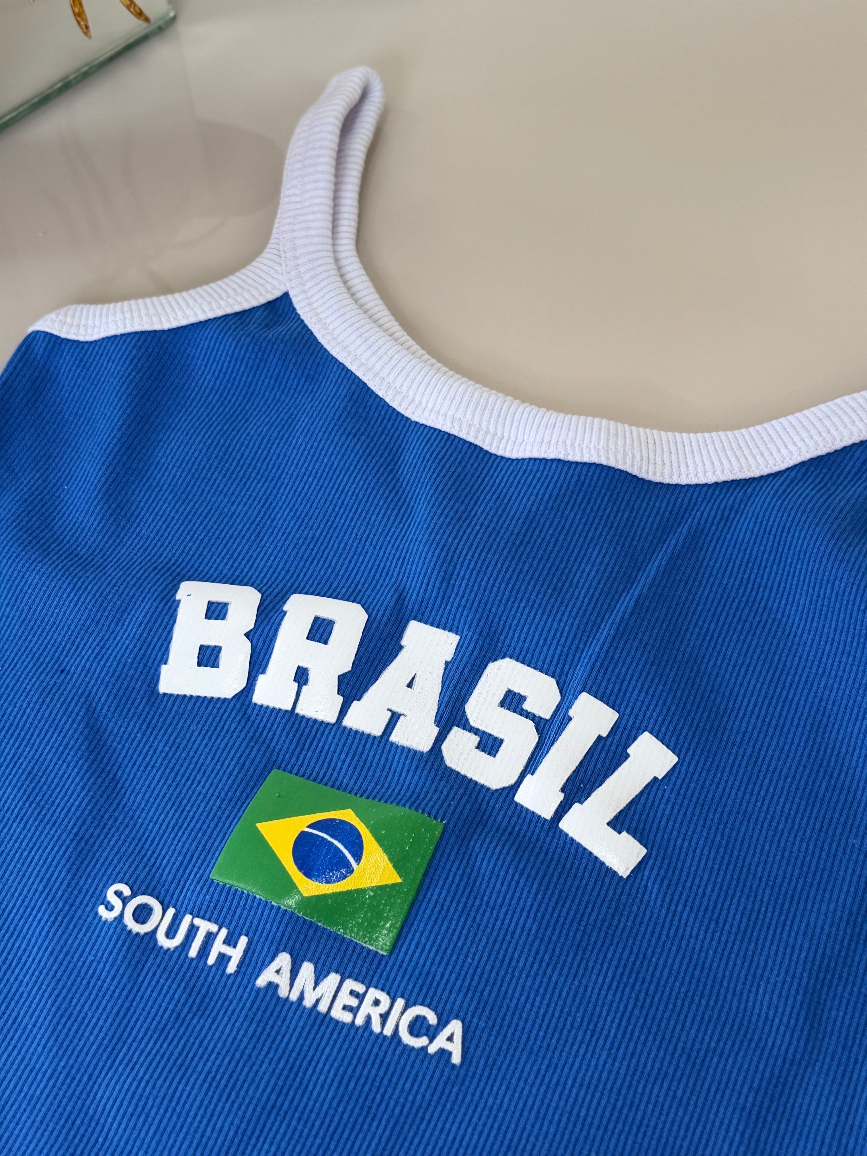 Cropped Brasil South America - Azul