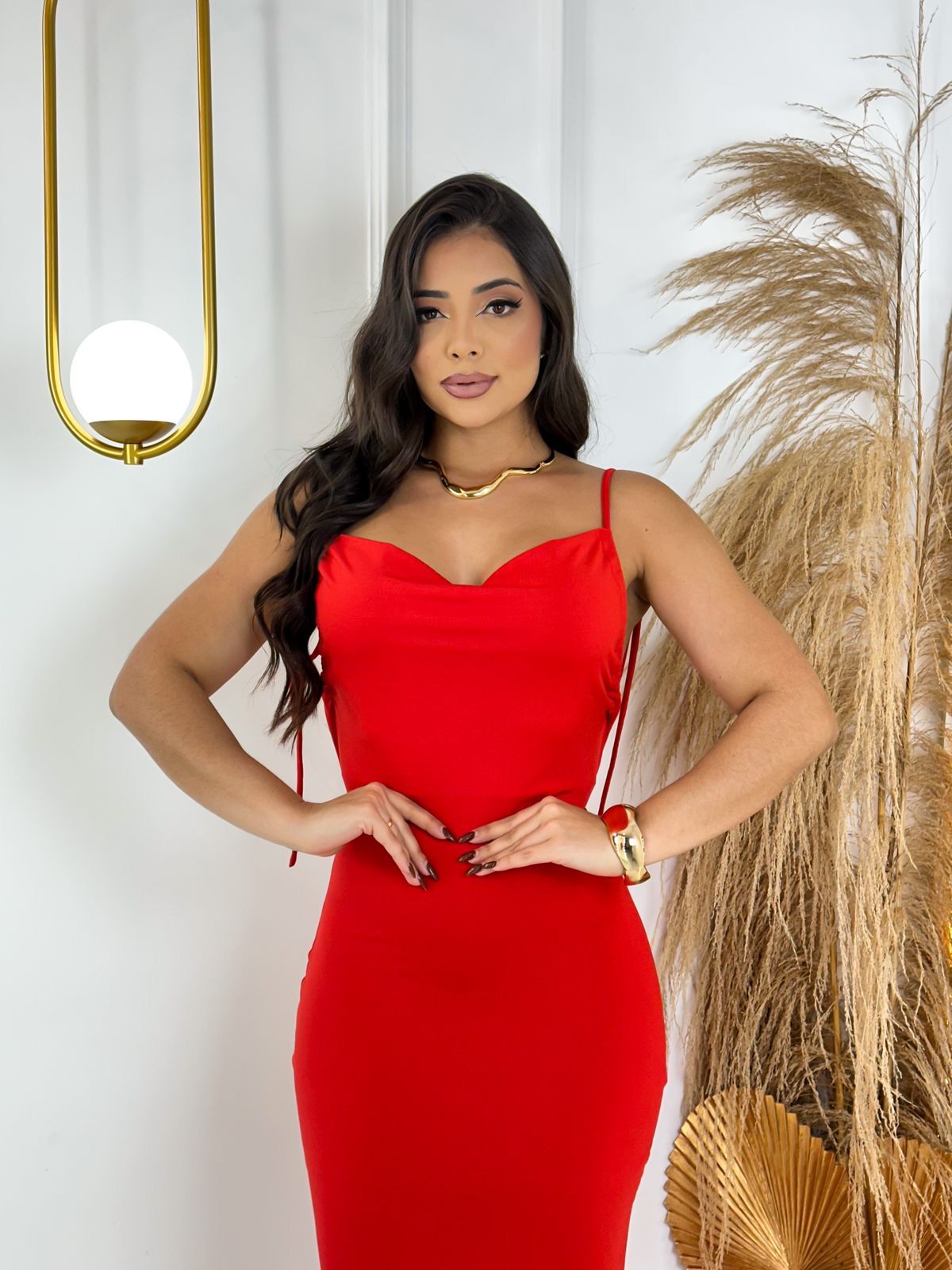 Vestido Longo Alças Ajustáveis - Tamanho Único