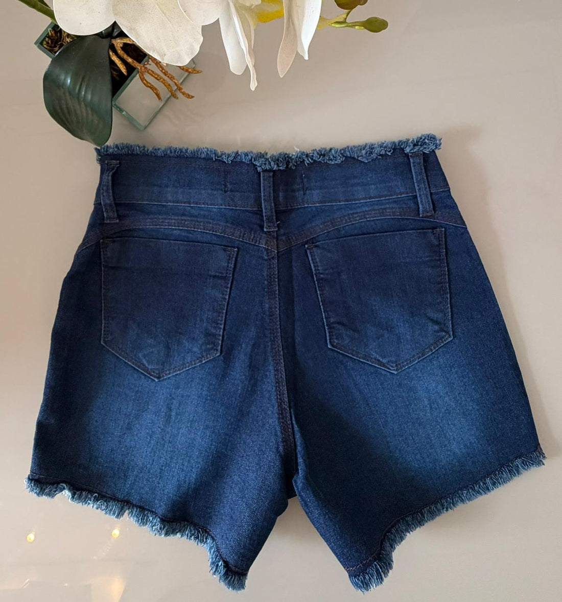 Short Jeans - Escuro - Com Elastano - Tamanho 40