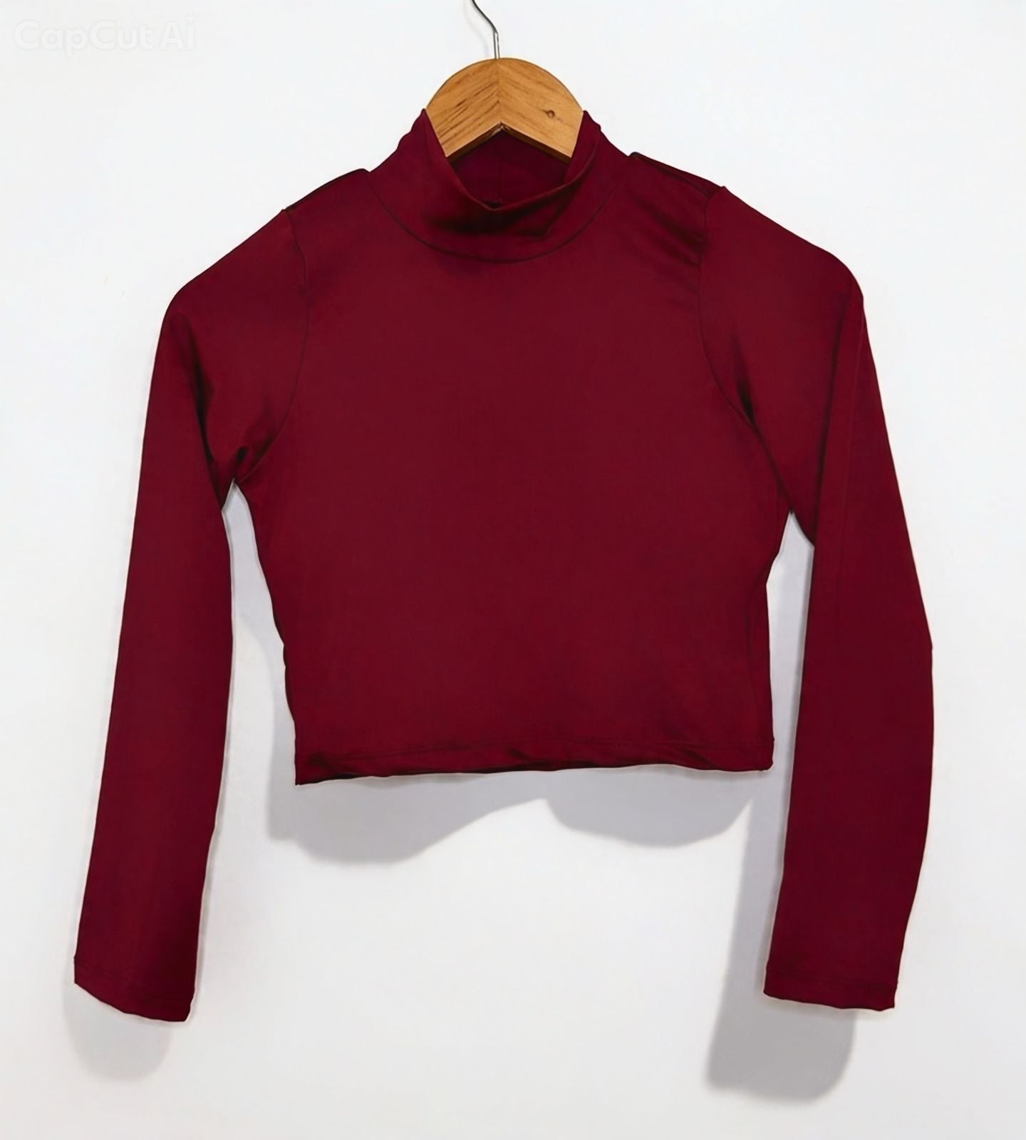 Cropped Gola Alta e Manga Longa - Tamanho Único