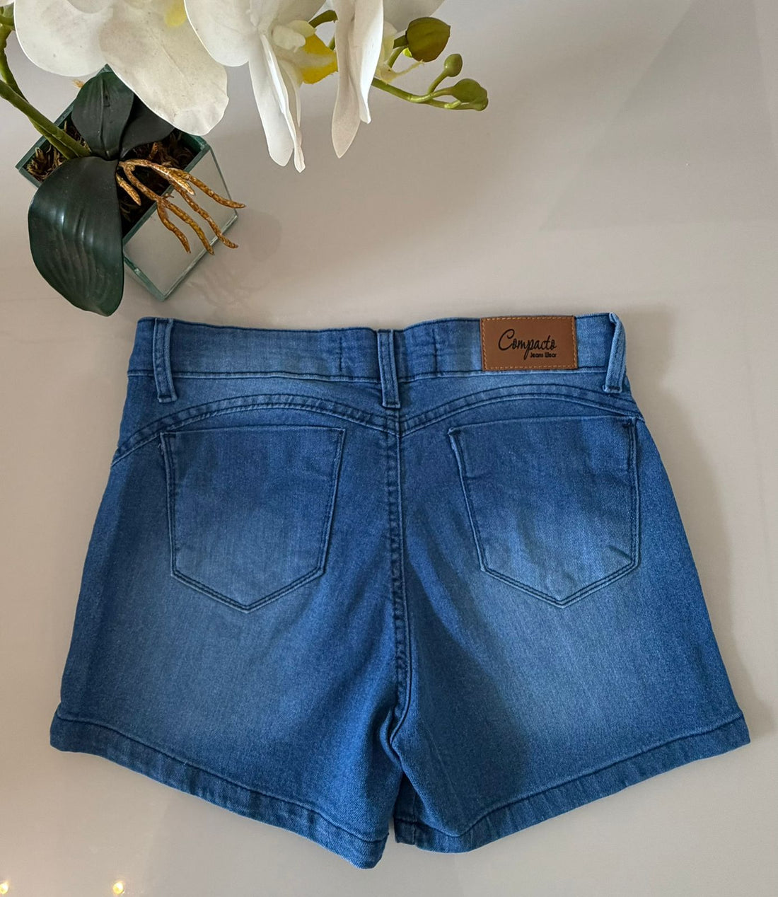 Short Jeans - Escuro - Com Elastano - Tamanho 38